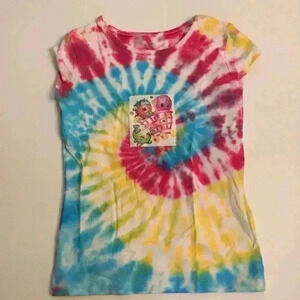 Shopkins Cherokee hand tie dye T-shirt girls M